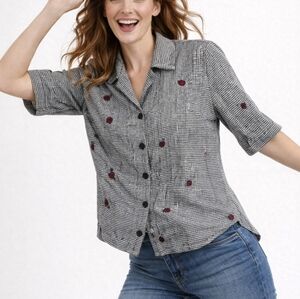 LINDOR GINGHAM BUTTON DOWN SHIRT SIZE 10